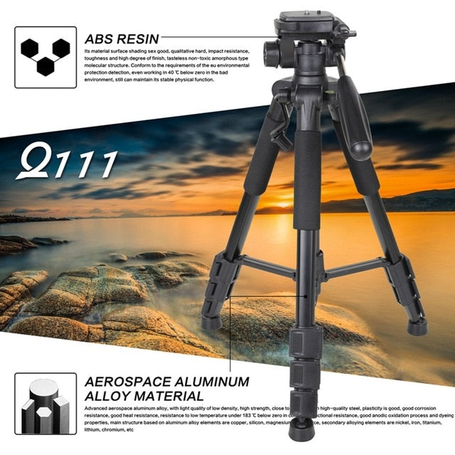 ZOMEI Q111 Professional Portable Travel Aluminum Camera Tripod&Pan Head for SLR DSLR Digital Camera Three color - LioLane Electronic's