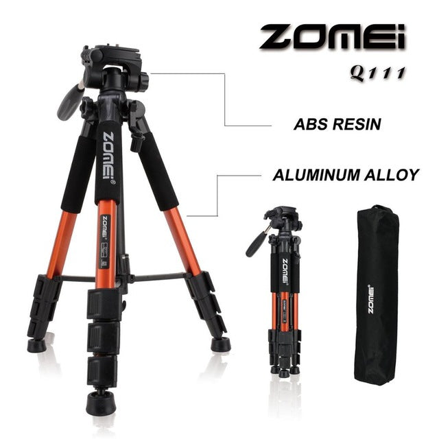 ZOMEI Q111 Professional Portable Travel Aluminum Camera Tripod&Pan Head for SLR DSLR Digital Camera Three color - LioLane Electronic's