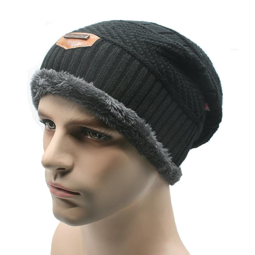 2017 New Arrival Winter Warm Men Beanie Gorras Bonnet Baggy Knitted Solid Hats Plain Caps Oversize Ski Skullies Beanies Hats - LioLane Electronic's