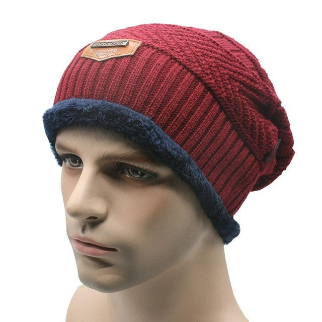 2017 New Arrival Winter Warm Men Beanie Gorras Bonnet Baggy Knitted Solid Hats Plain Caps Oversize Ski Skullies Beanies Hats - LioLane Electronic's