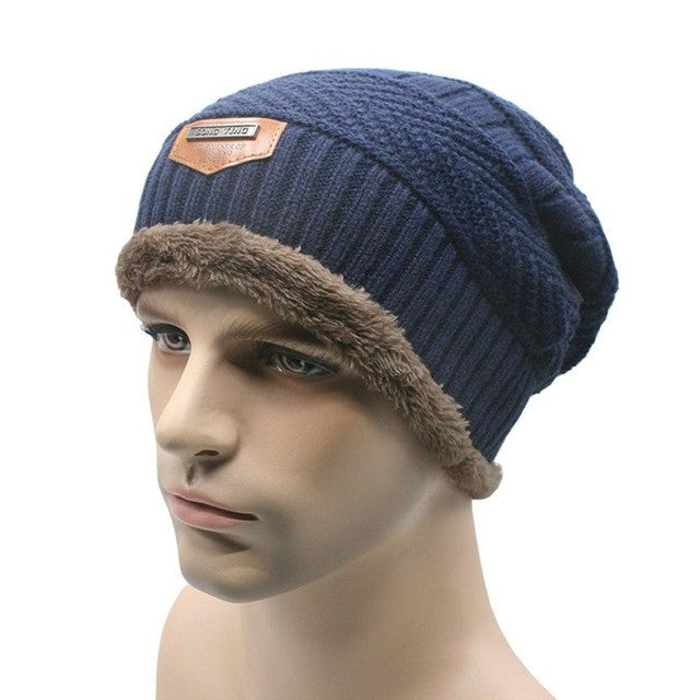 2017 New Arrival Winter Warm Men Beanie Gorras Bonnet Baggy Knitted Solid Hats Plain Caps Oversize Ski Skullies Beanies Hats - LioLane Electronic's