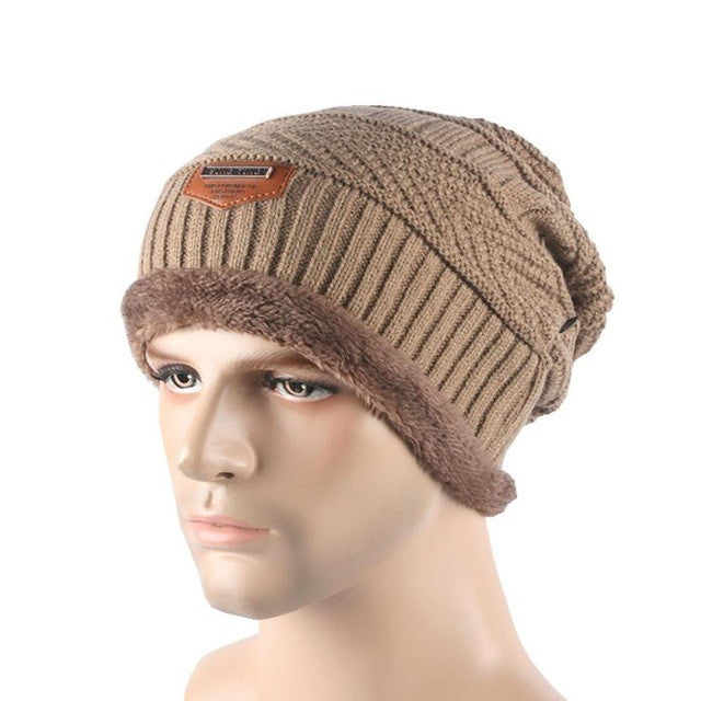 2017 New Arrival Winter Warm Men Beanie Gorras Bonnet Baggy Knitted Solid Hats Plain Caps Oversize Ski Skullies Beanies Hats - LioLane Electronic's