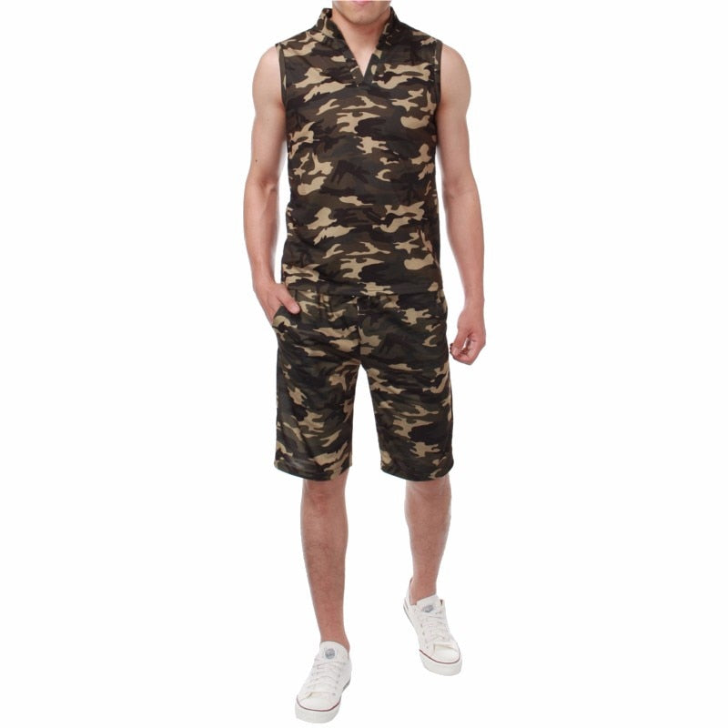2018 New Arrival Men Sets Summer Army Camouflage Tank Top Casual Slim Tops Unisex Sleeveless Outwear Plus Size S-3XL - LioLane Electronic's