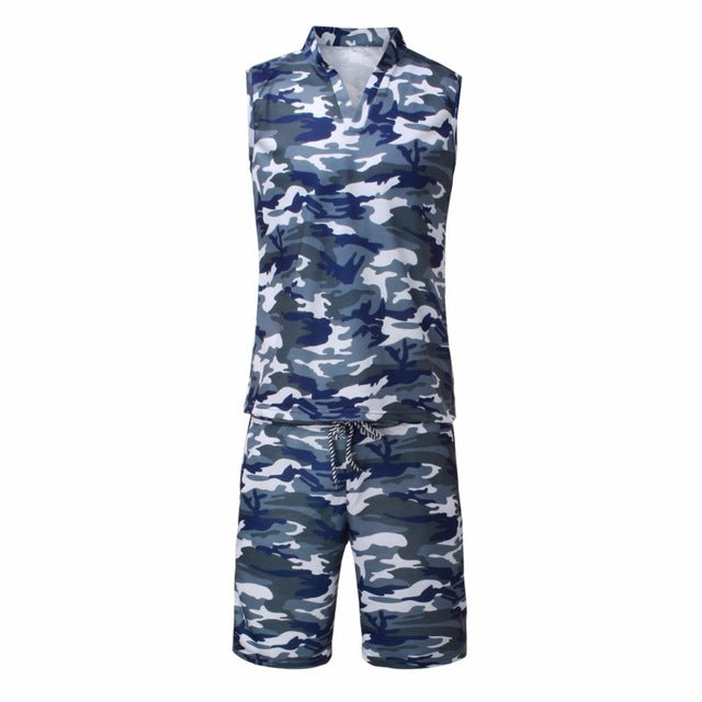 2018 New Arrival Men Sets Summer Army Camouflage Tank Top Casual Slim Tops Unisex Sleeveless Outwear Plus Size S-3XL - LioLane Electronic's