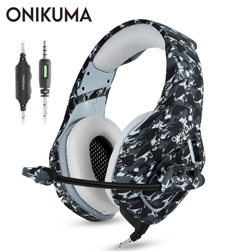 ONIKUMA K1 Casque Camouflage PS4 Headset with Mic Stereo Gaming Headphones for Cell Phone New Xbox One Laptop PC - LioLane Electronic's