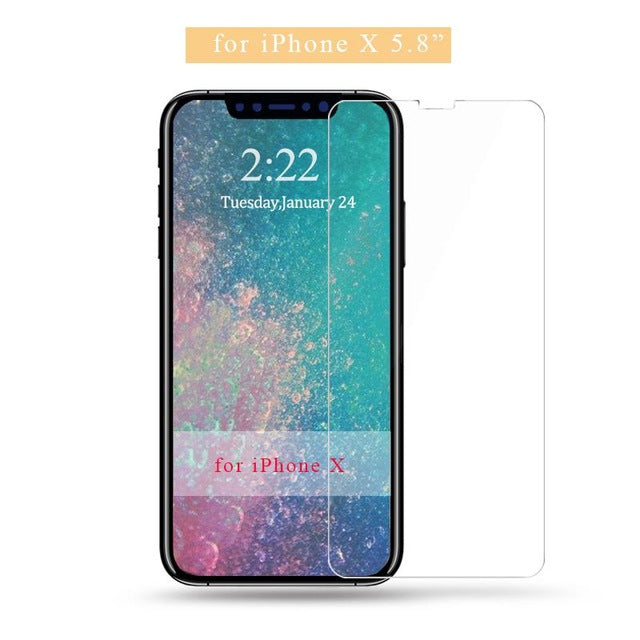 9H tempered glass For iphone X 8 4s 5 5s 5c SE 6 6s plus 7 plus screen protector protective guard film case cover+clean kits - LioLane Electronic's