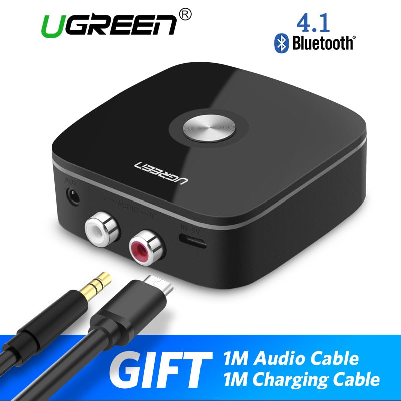 Ugreen Bluetooth Receiver 4.1 2RCA 3.5mm Jack Aux Audio Receiver Wireless Adapter Music for Headphone Car Bluetooth Receiver - LioLane Electronic's